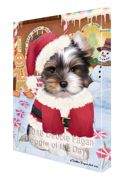 Christmas Gingerbread House Candyfest Biewer Terrier Dog Canvas Print Wall Art Décor CVS127907