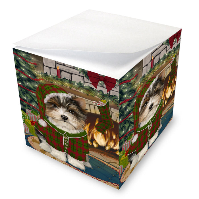 The Stocking was Hung Biewer Terrier Dog Note Cube NOC53563