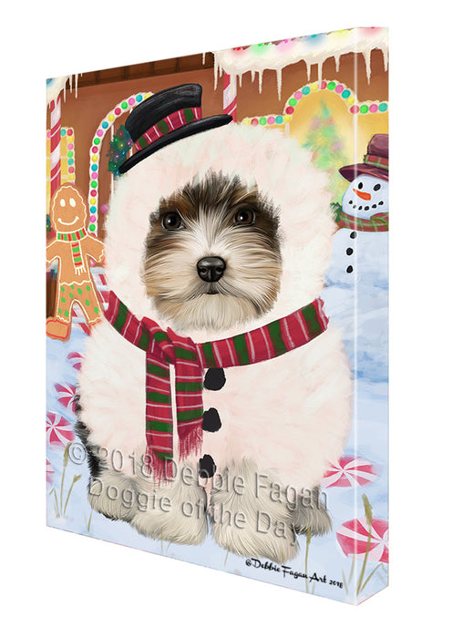 Christmas Gingerbread House Candyfest Biewer Terrier Dog Canvas Print Wall Art Décor CVS127916
