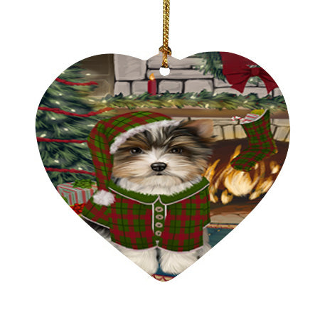 The Stocking was Hung Biewer Terrier Dog Heart Christmas Ornament HPOR55573
