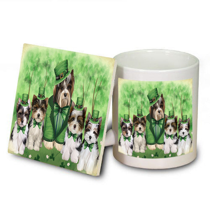 St. Patricks Day Irish Portrait Biewer Terrier Dogs Mug and Coaster Set MUC56975