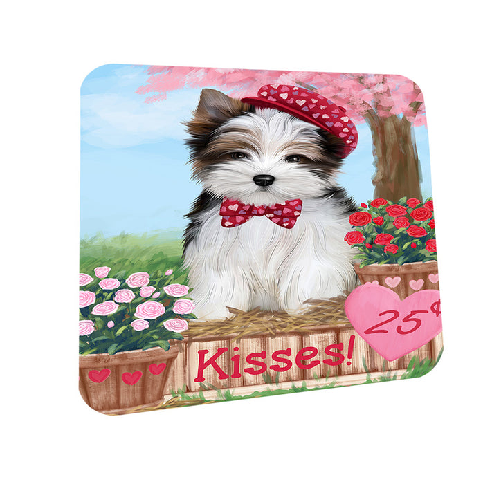 Rosie 25 Cent Kisses Biewer Terrier Dog Coasters Set of 4 CST55888
