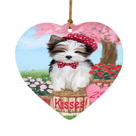 Rosie 25 Cent Kisses Biewer Terrier Dog Heart Christmas Ornament HPOR56286