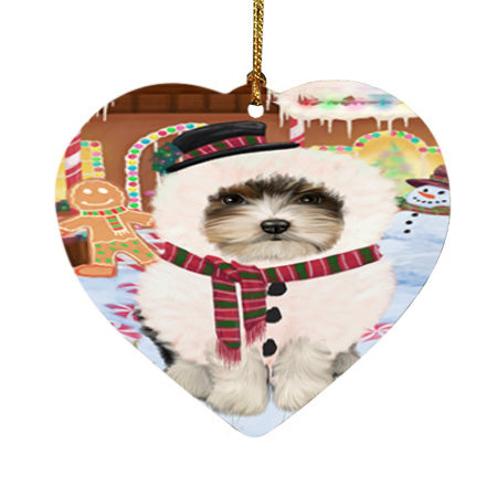 Christmas Gingerbread House Candyfest Biewer Terrier Dog Heart Christmas Ornament HPOR56544