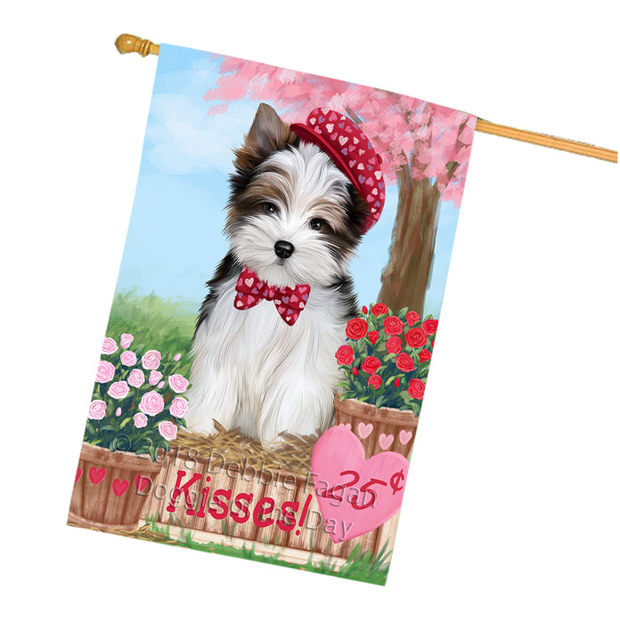 Rosie 25 Cent Kisses Biewer Terrier Dog House Flag FLG56614