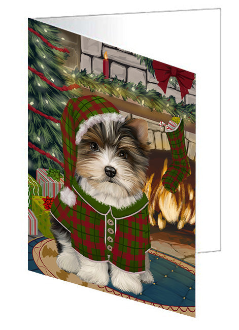 The Stocking was Hung Dachshund Dog Handmade Artwork Assorted Pets Greeting Cards and Note Cards with Envelopes for All Occasions and Holiday Seasons GCD70397
