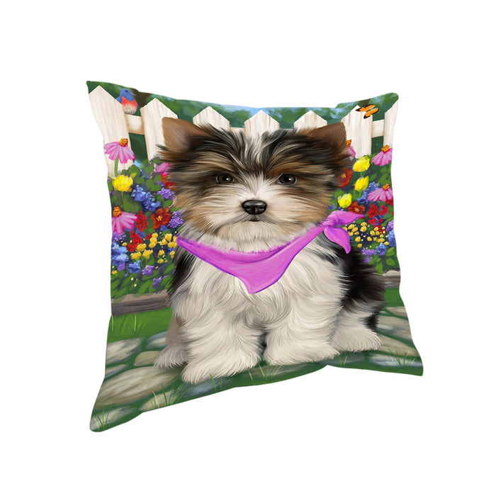Spring Floral Biewer Terrier Dog Pillow PIL65108