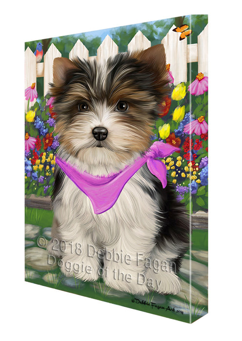 Spring Floral Biewer Terrier Dog Canvas Print Wall Art Décor CVS86939