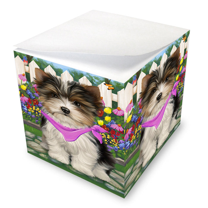 Spring Floral Biewer Terrier Dog Note Cube NOC52186