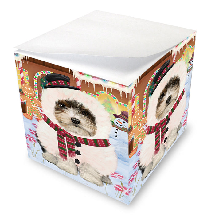 Christmas Gingerbread House Candyfest Biewer Terrier Dog Note Cube NOC54260