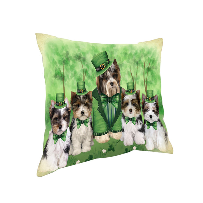 St. Patricks Day Irish Portrait Biewer Terrier Dogs Pillow PIL86044