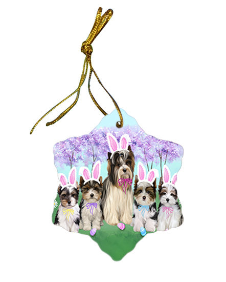 Easter Holiday Biewer Terriers Dog Star Porcelain Ornament SPOR57280