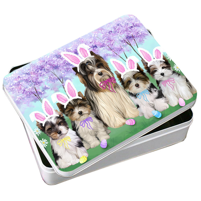 Easter Holiday Biewer Terriers Dog Photo Storage Tin PITN56822