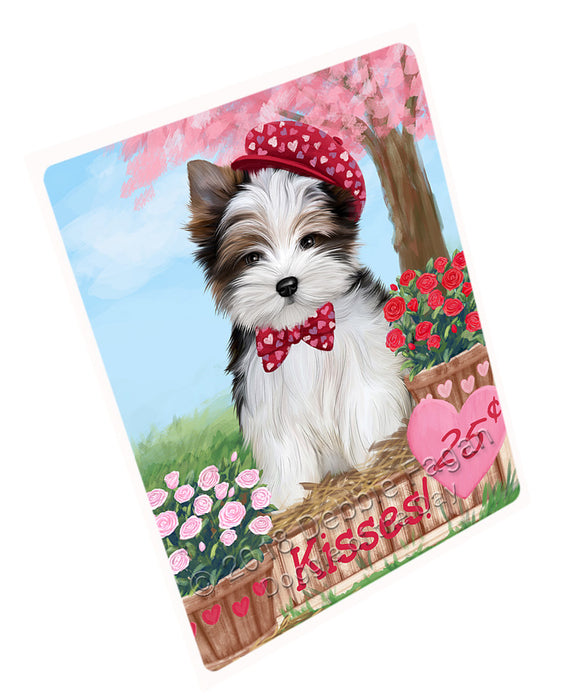 Rosie 25 Cent Kisses Biewer Terrier Dog Large Refrigerator / Dishwasher Magnet RMAG97848