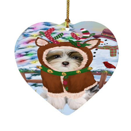 Christmas Gingerbread House Candyfest Biewer Terrier Dog Heart Christmas Ornament HPOR56545