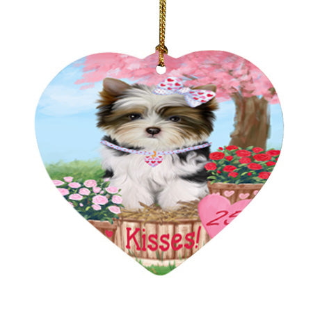 Rosie 25 Cent Kisses Biewer Terrier Dog Heart Christmas Ornament HPOR56287