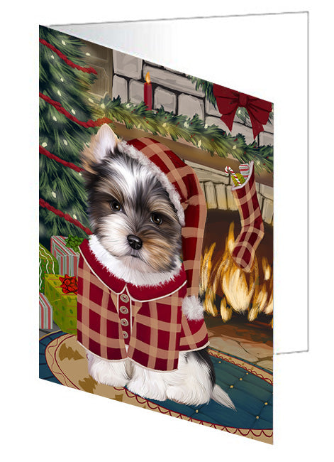 The Stocking was Hung Dachshund Dog Handmade Artwork Assorted Pets Greeting Cards and Note Cards with Envelopes for All Occasions and Holiday Seasons GCD70394