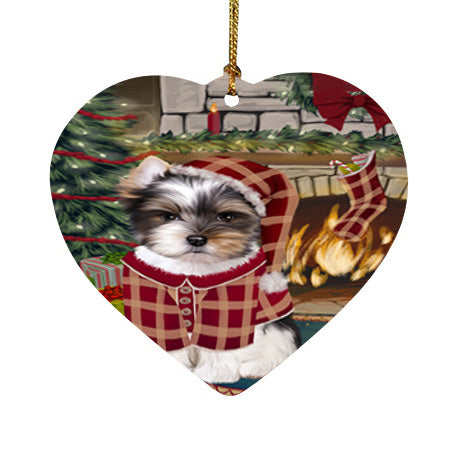 The Stocking was Hung Biewer Terrier Dog Heart Christmas Ornament HPOR55574