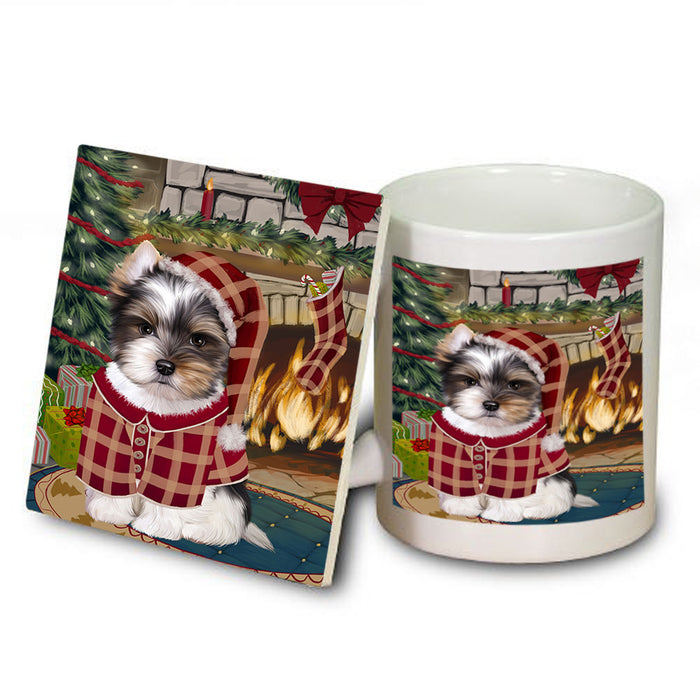 The Stocking was Hung Biewer Terrier Dog Mug and Coaster Set MUC55210