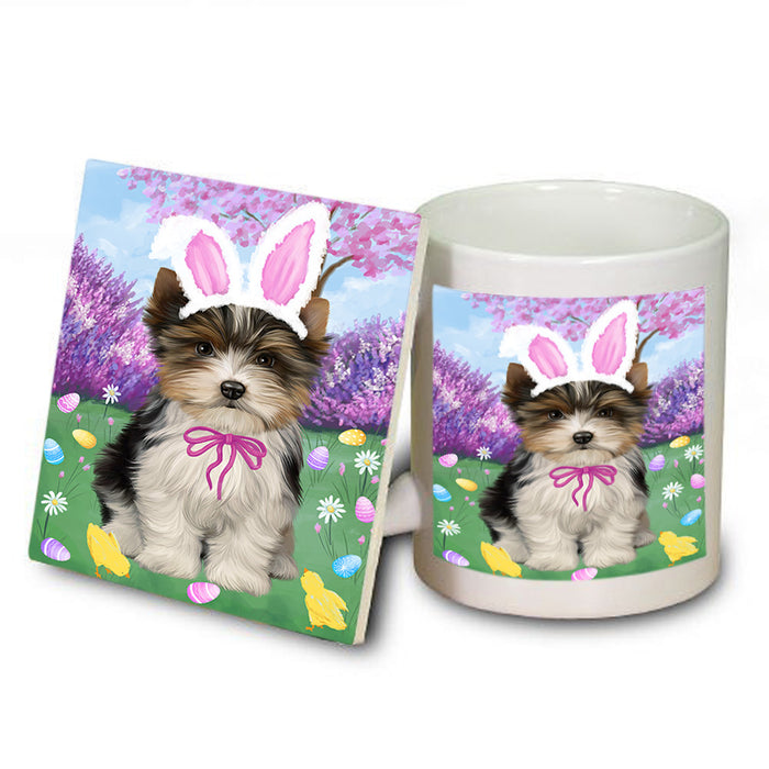 Easter Holiday Biewer Terrier Dog Mug and Coaster Set MUC56872