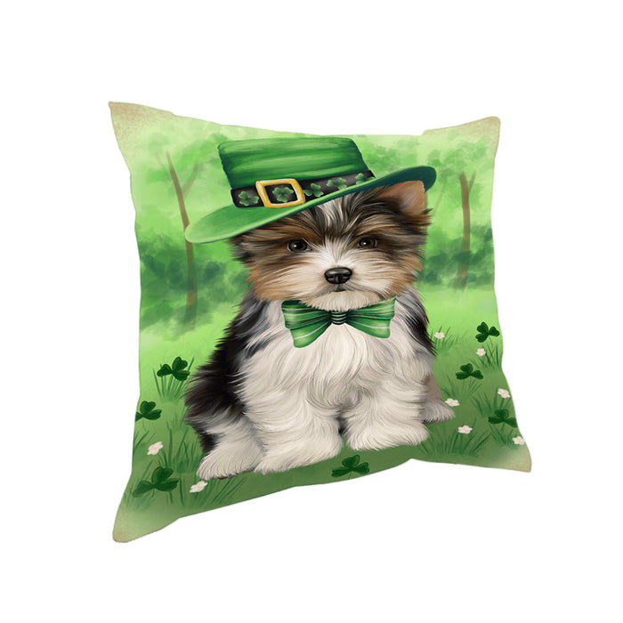 St. Patricks Day Irish Portrait Biewer Terrier Dog Pillow PIL86048