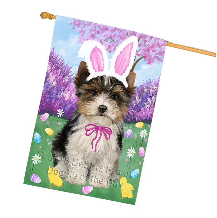 Easter Holiday Biewer Terrier Dog House Flag FLG57586