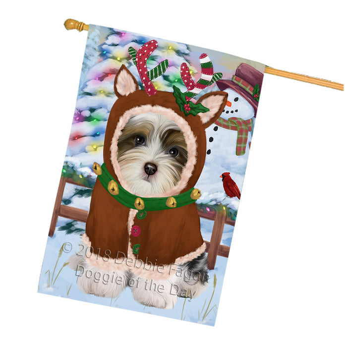 Christmas Gingerbread House Candyfest Biewer Terrier Dog House Flag FLG56873