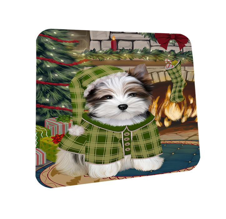 The Stocking was Hung Biewer Terrier Dog Coasters Set of 4 CST55177
