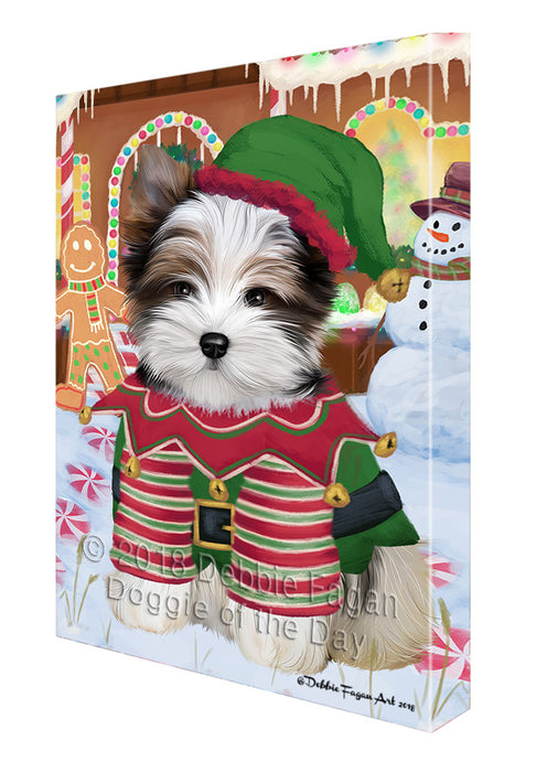 Christmas Gingerbread House Candyfest Biewer Terrier Dog Canvas Print Wall Art Décor CVS127934