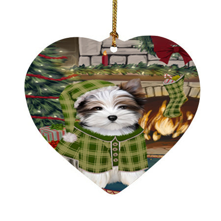 The Stocking was Hung Biewer Terrier Dog Heart Christmas Ornament HPOR55575