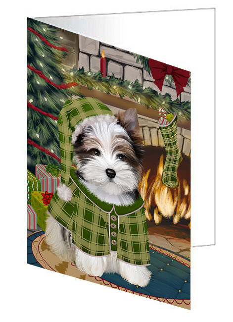 The Stocking was Hung Dachshund Dog Handmade Artwork Assorted Pets Greeting Cards and Note Cards with Envelopes for All Occasions and Holiday Seasons GCD70391