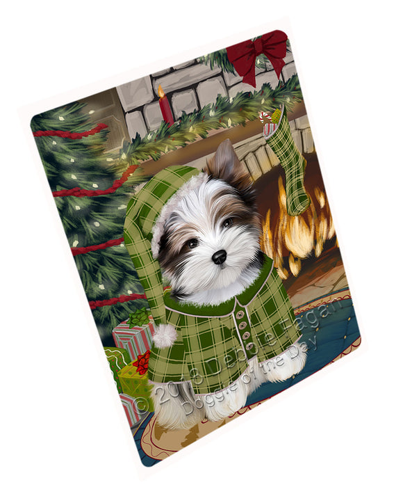 The Stocking was Hung Biewer Terrier Dog Magnet MAG70794 (Small 5.5" x 4.25")