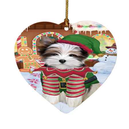 Christmas Gingerbread House Candyfest Biewer Terrier Dog Heart Christmas Ornament HPOR56546