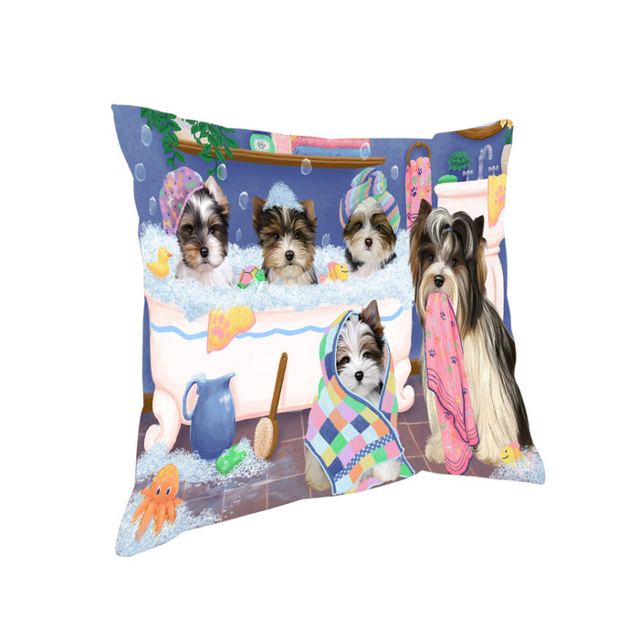 Rub A Dub Dogs In A Tub Biewer Terriers Dog Pillow PIL81356