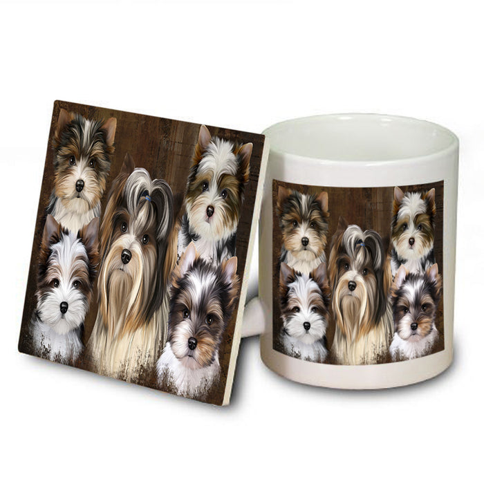 Rustic 5 Biewer Terrier Dog Mug and Coaster Set MUC54119
