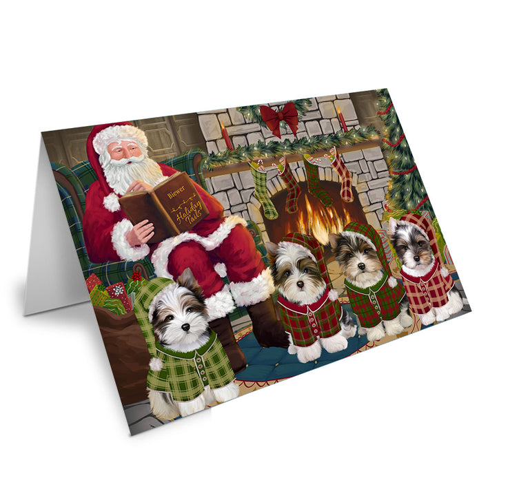Christmas Cozy Holiday Tails Biewer Terriers Dog Handmade Artwork Assorted Pets Greeting Cards and Note Cards with Envelopes for All Occasions and Holiday Seasons GCD69821