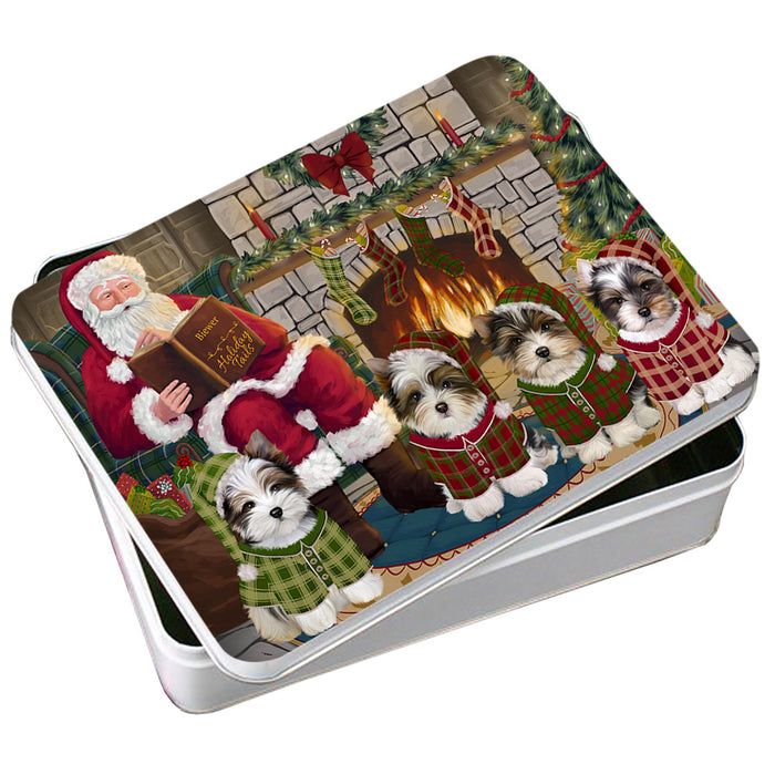 Christmas Cozy Holiday Tails Biewer Terriers Dog Photo Storage Tin PITN55045