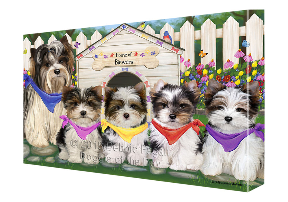 Spring Dog House Biewer Terriers Dog Canvas Print Wall Art Décor CVS86606