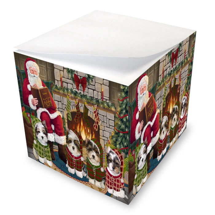 Christmas Cozy Holiday Tails Biewer Terriers Dog Note Cube NOC53448