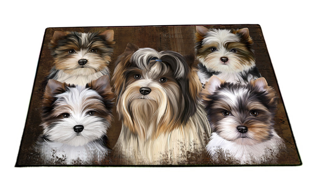 Rustic 5 Biewer Terrier Dog Floormat FLMS54415