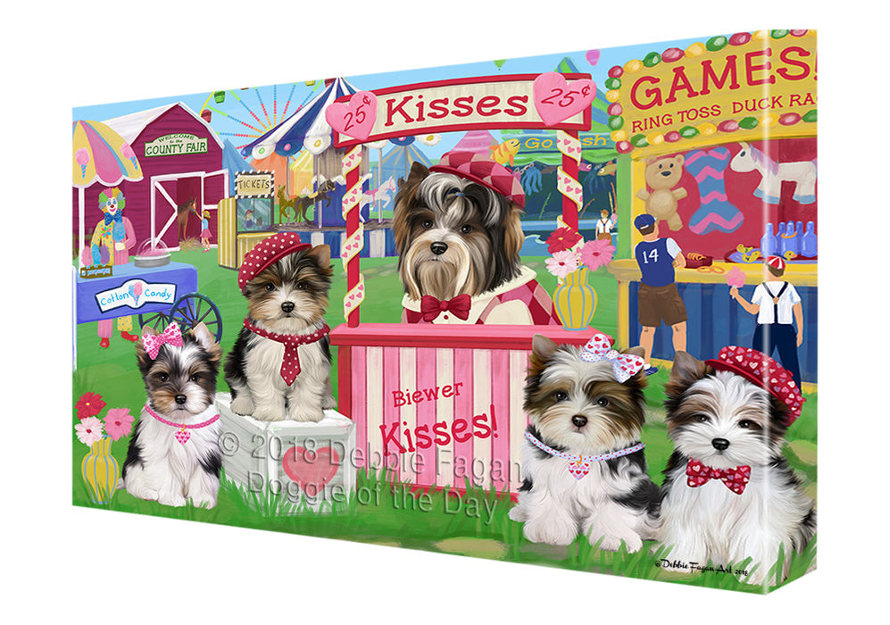 Carnival Kissing Booth Biewer Terriers Dog Canvas Print Wall Art Décor CVS125261