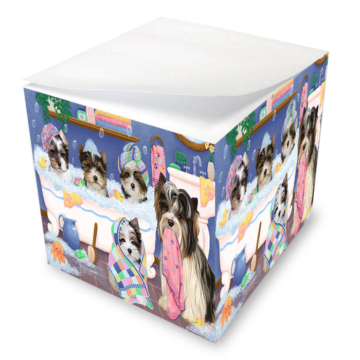 Rub A Dub Dogs In A Tub Biewer Terriers Dog Note Cube NOC54838