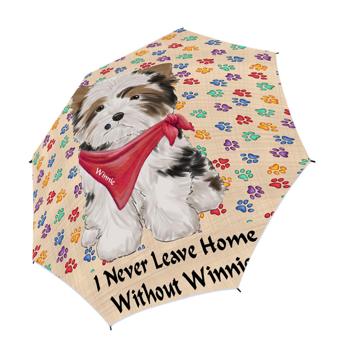 Custom Pet Name Personalized I never Leave Home Biewer Terrier Dog Semi-Automatic Foldable Umbrella