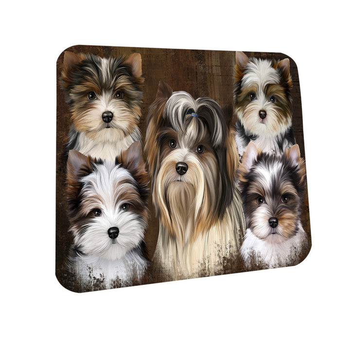 Rustic 5 Biewer Terrier Dog Coasters Set of 4 CST54085