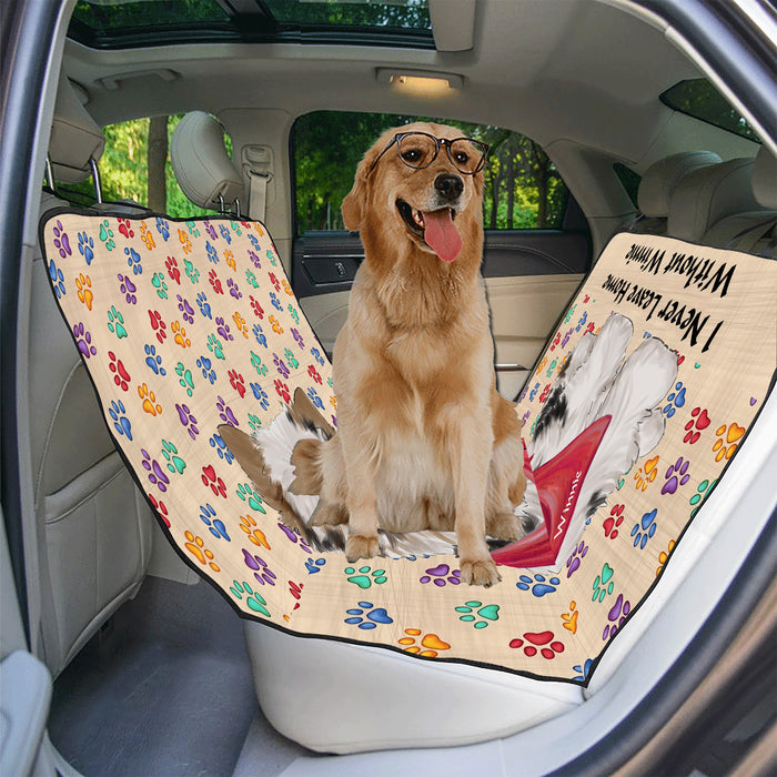 Personalized I Never Leave Home Paw Print Biewer Terrier Dogs Pet Back Car Seat Cover
