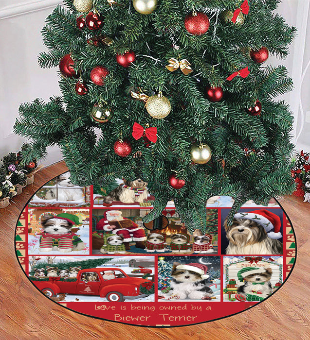 Love is Being Owned Christmas Biewer Terrier Dogs Tree Skirt