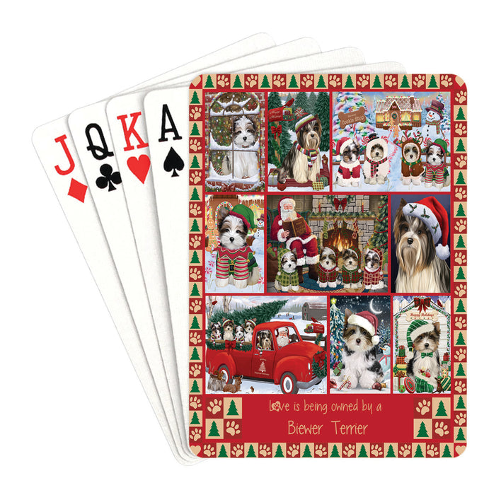 Love is Being Owned Christmas Biewer Terrier Dogs Playing Card Decks