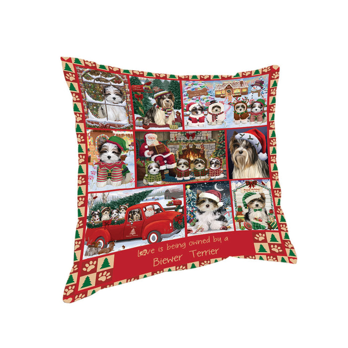 Love is Being Owned Christmas Biewer Terrier Dogs Pillow PIL85668