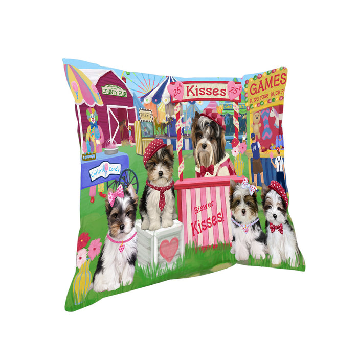 Carnival Kissing Booth Biewer Terriers Dog Pillow PIL77864