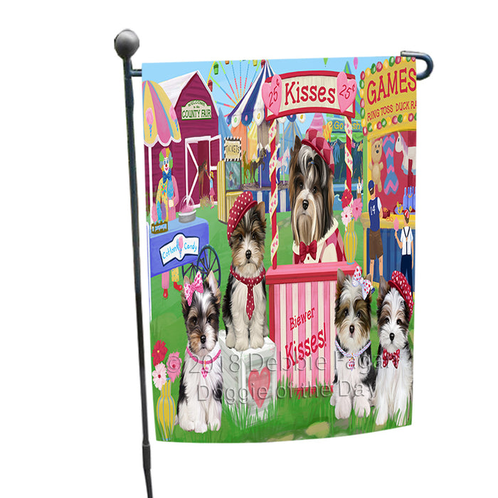 Carnival Kissing Booth Biewer Terriers Dog Garden Flag GFLG56441